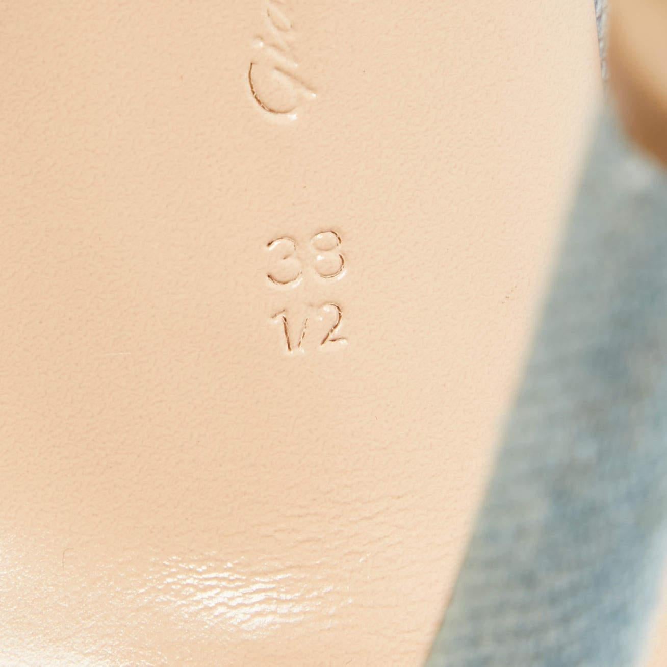 Gianvito Rossi Light Blue Denim Portofino Sandals Size 38.5 For Sale 3