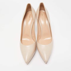 Gianvito Rossi Light Pink Leather Platform Pointed Toe Pumps Size 41