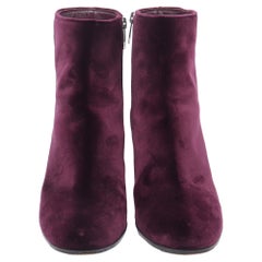 Gianvito Rossi Margaux Block-Heel Ankle Boots in Burgundy Velvet