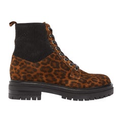 Gianvito Rossi Martis 40 Leopard-Print Suede Boots