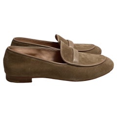 Mocassins Gianvito Rossi « Maxime Logo » en daim marron