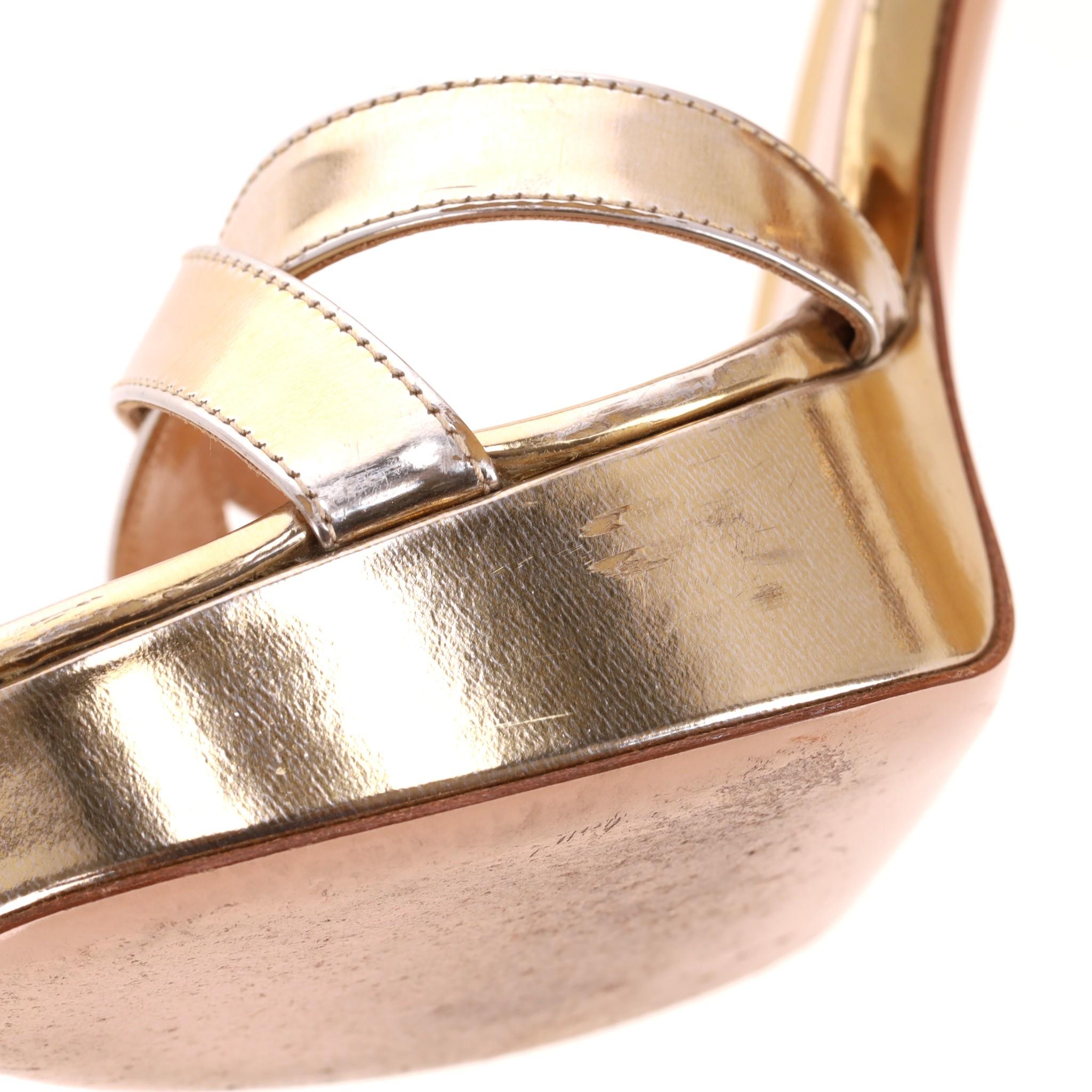 Gianvito Rossi Sandalias de plataforma de charol metalizado en venta 4