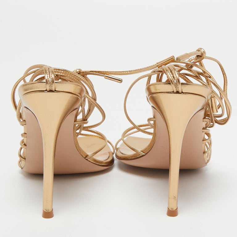 Gianvito Rossi Women’s Gold Metallic Heels Size 37.5 main image 0