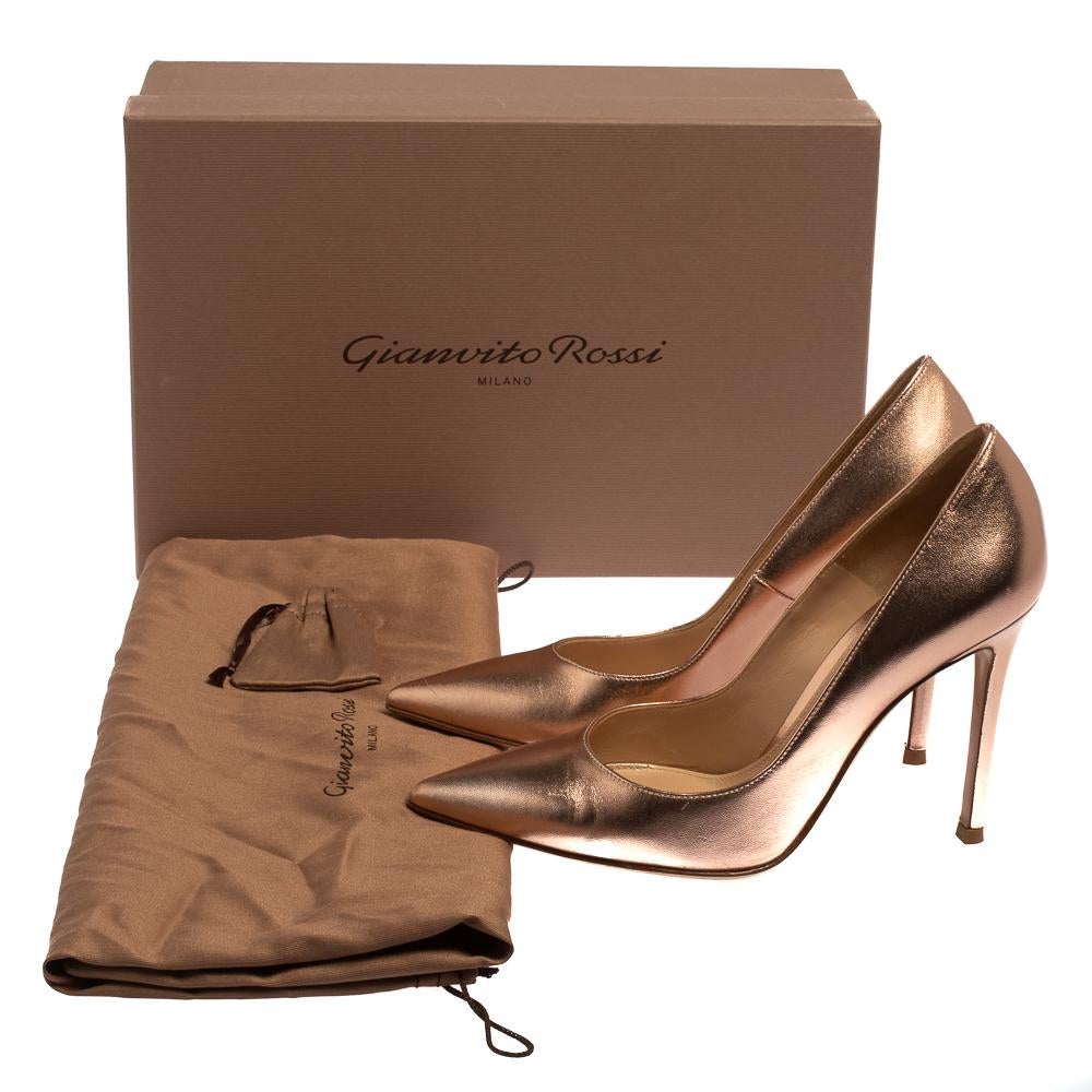 Gianvito Rossi Metallic Leather Pumps Size 36 2