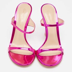 Gianvito Rossi Metallic Pink Leather Aura Sandals Size 36
