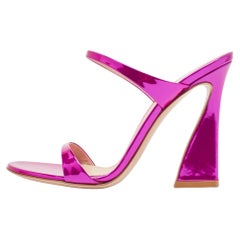 Gianvito Rossi Metallic Rosa Aura-Sandalen aus Leder Größe 36