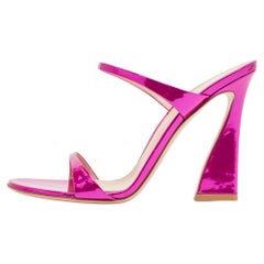 Gianvito Rossi Metallic Rosa Aura-Sandalen aus Leder Größe 39.5