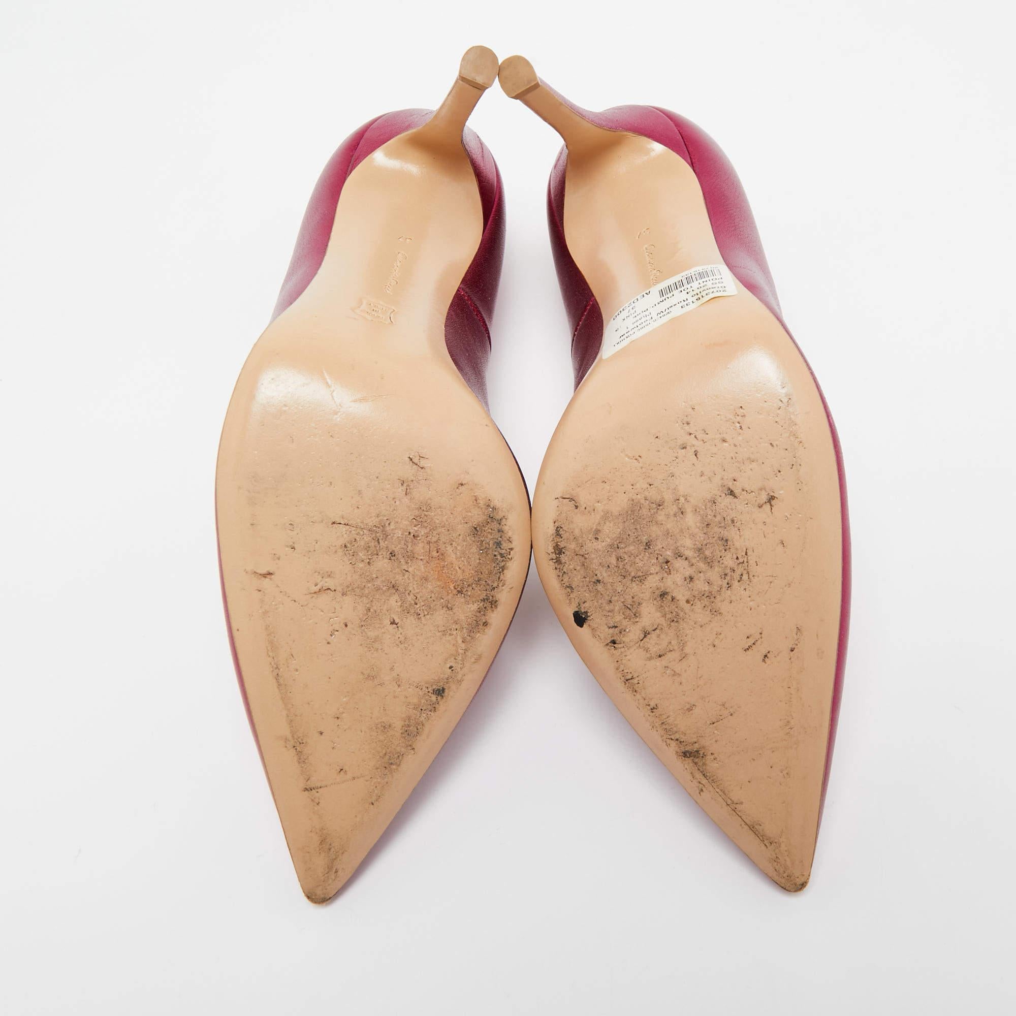 Gianvito Rossi Metallic Pink Leather Gianvito Pumps Size 37 For Sale 2