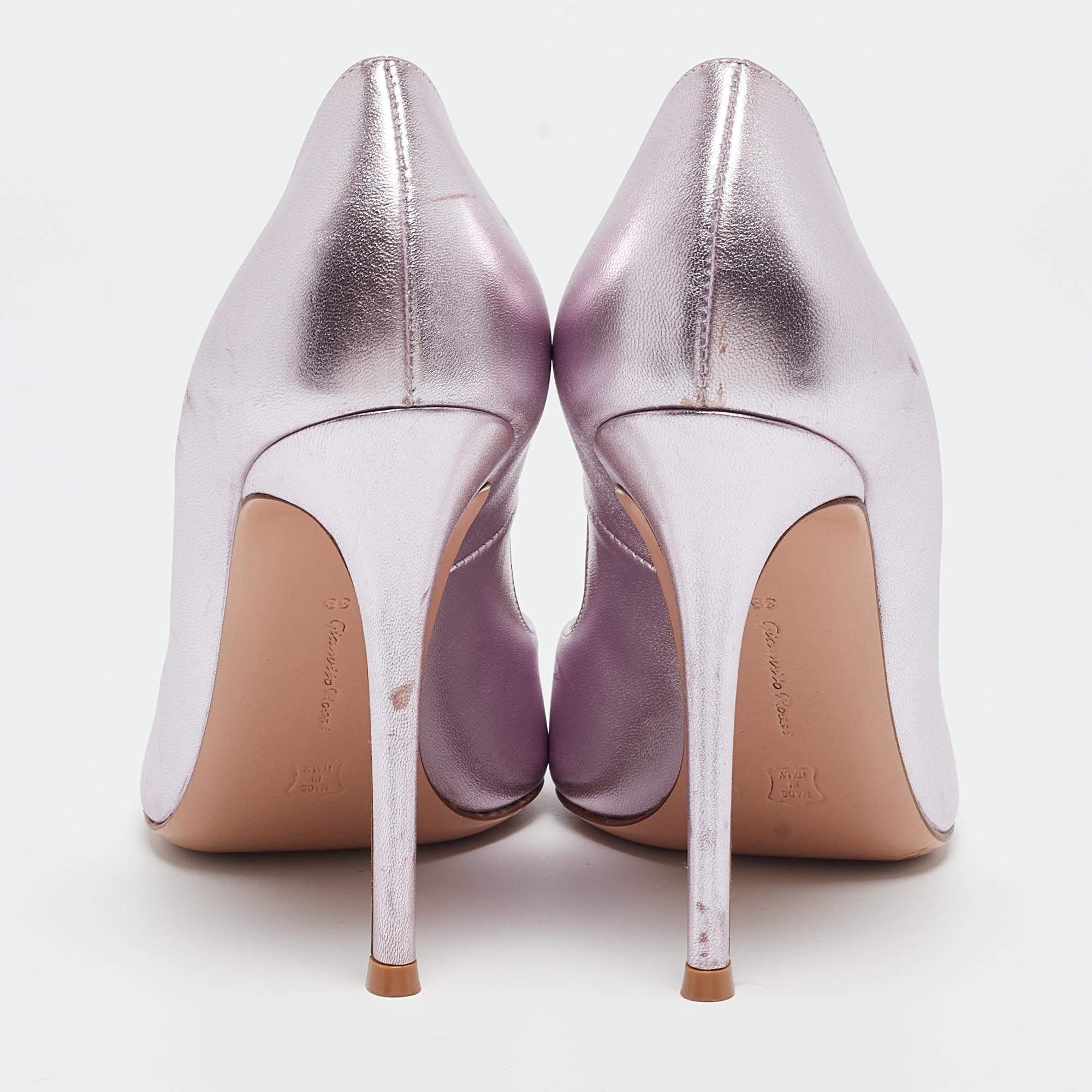 Gianvito Rossi Metallic Lila Leder Gianvito Pumps Größe 39 Damen im Angebot