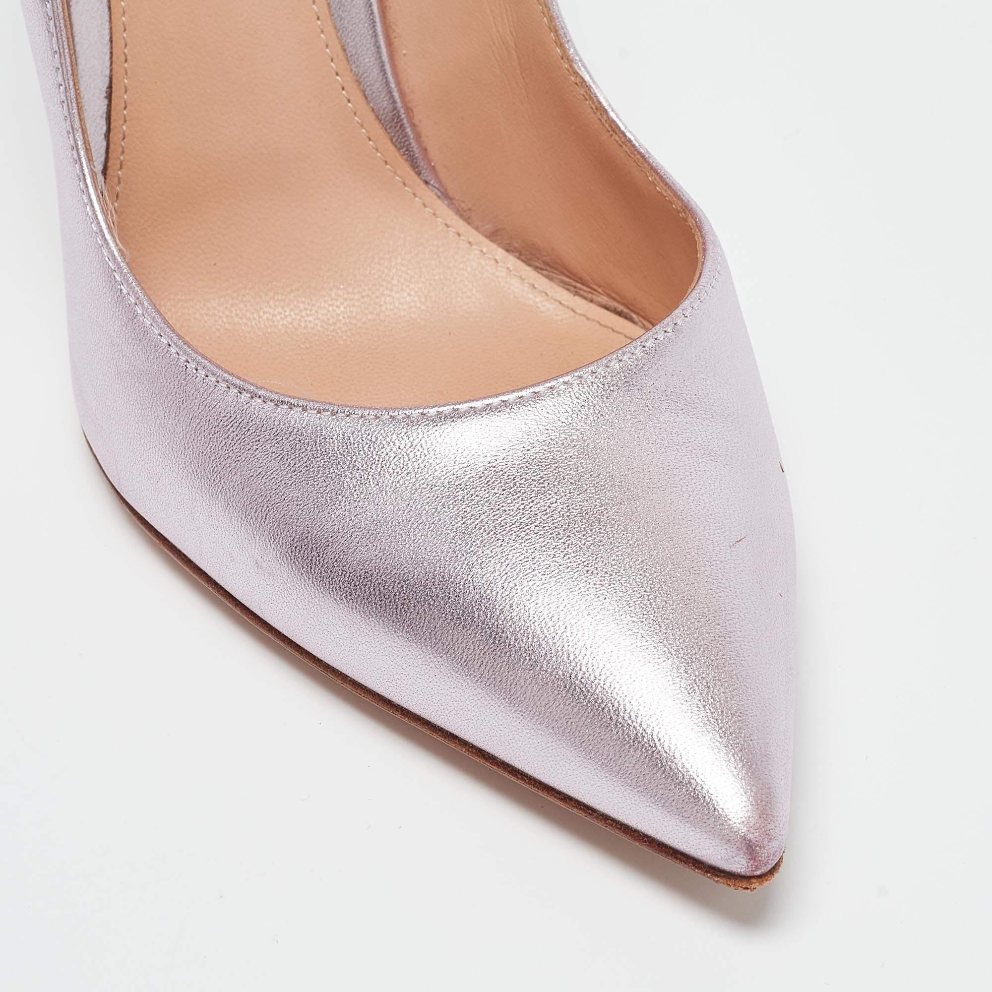 Gianvito Rossi Metallic Lila Leder Gianvito Pumps Größe 39 im Angebot 2