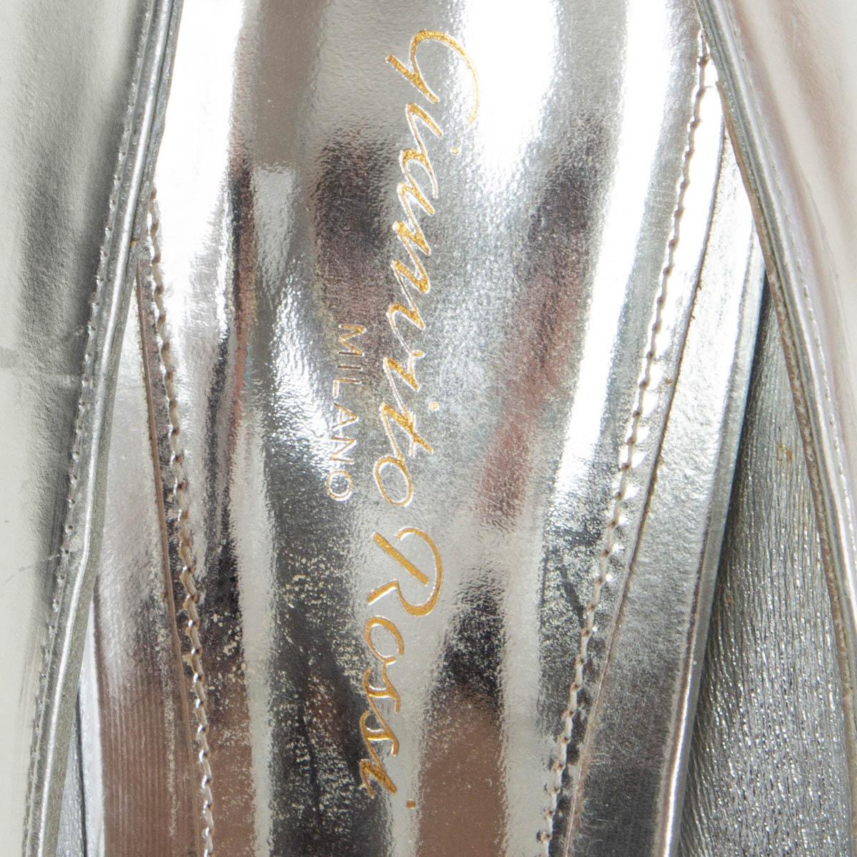GIANVITO ROSSI metallic silver leather GIANVITO 105 Pumps Shoes 38 2