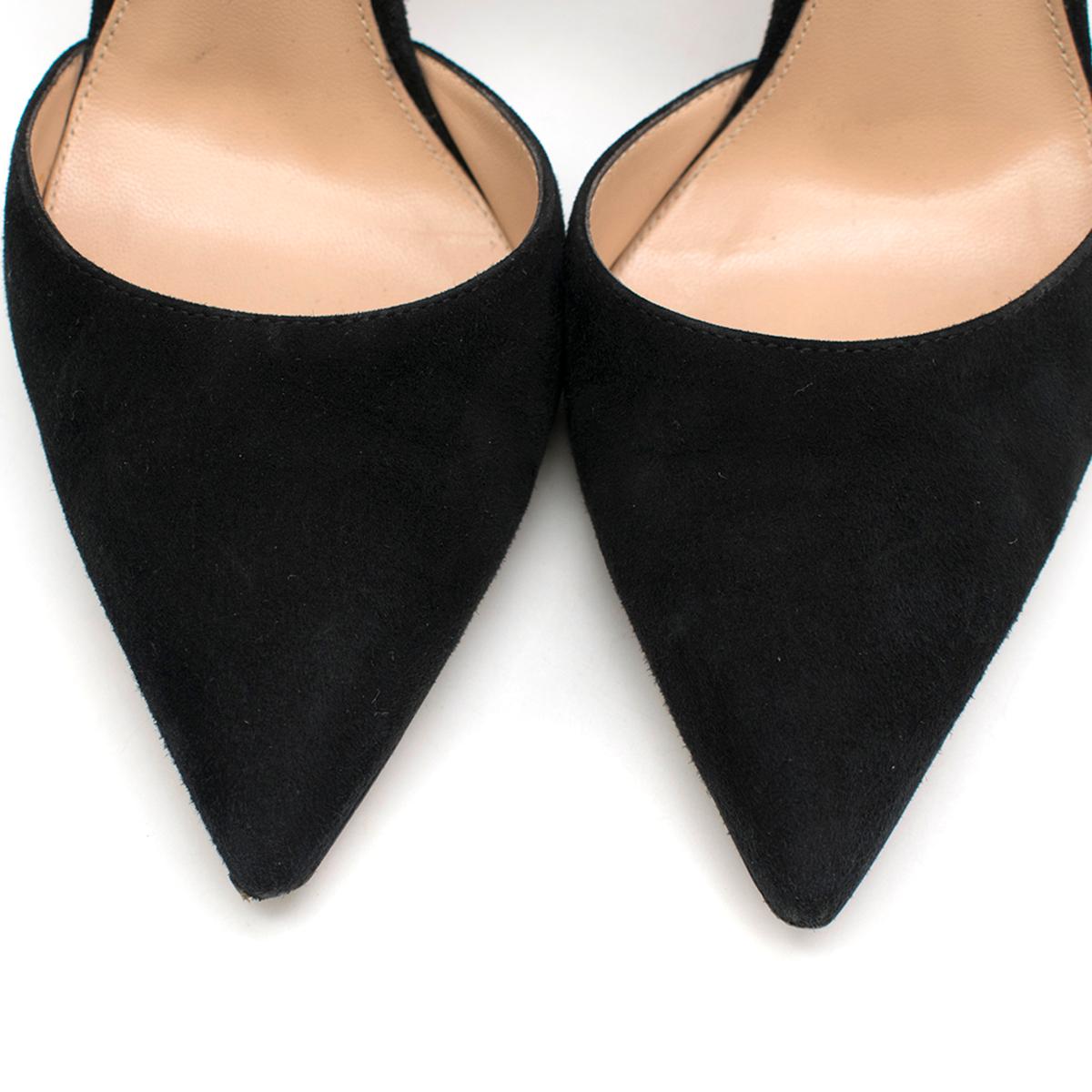 Black Gianvito Rossi Mila Suede Ankle Strap Pumps- As Worn By Kate Middleton 37.5