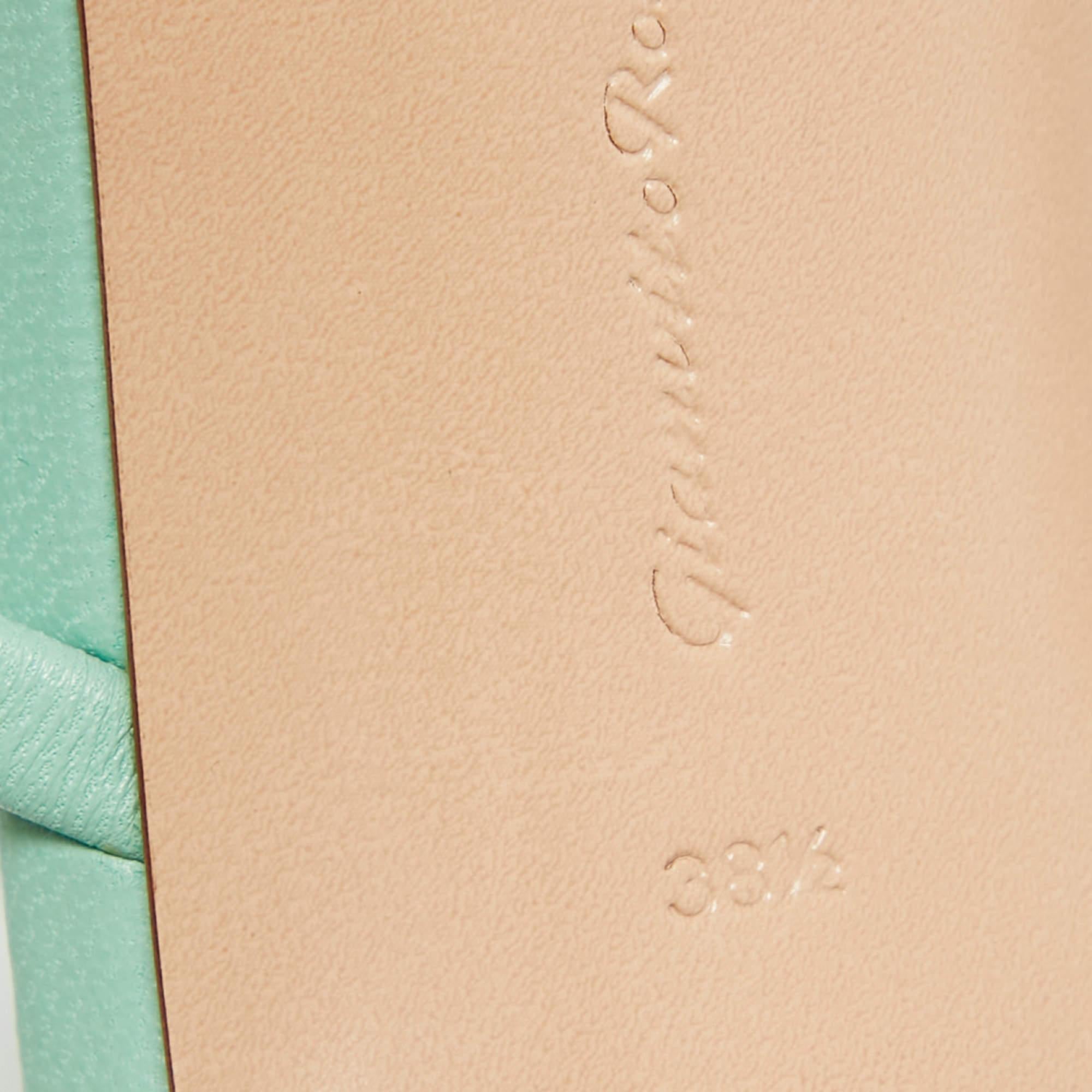 Gianvito Rossi Mint Green Leather Manilla Sandals Size 38.5 4