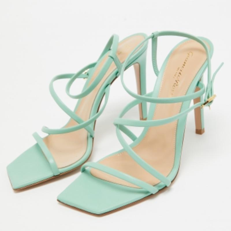 Gianvito Rossi Sandalias de piel verde menta Manilla Talla 39 en venta 1