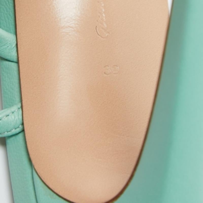 Gianvito Rossi Sandalias de piel verde menta Manilla Talla 39 en venta 2