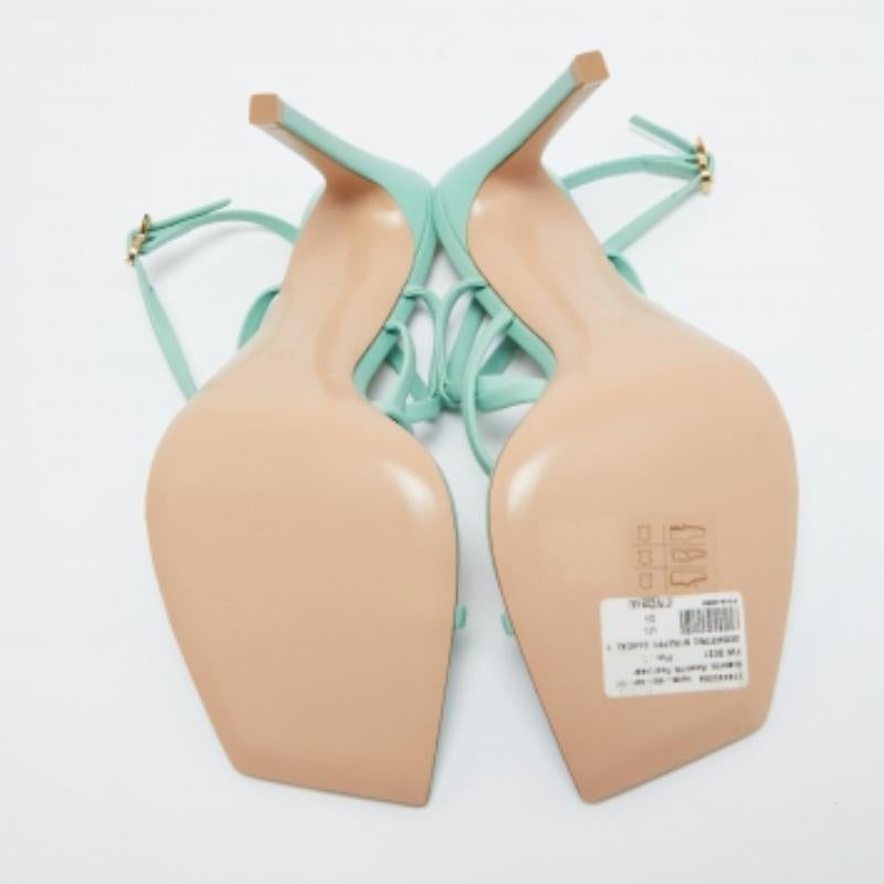 Gianvito Rossi Sandalias de piel verde menta Manilla Talla 39 en venta 4