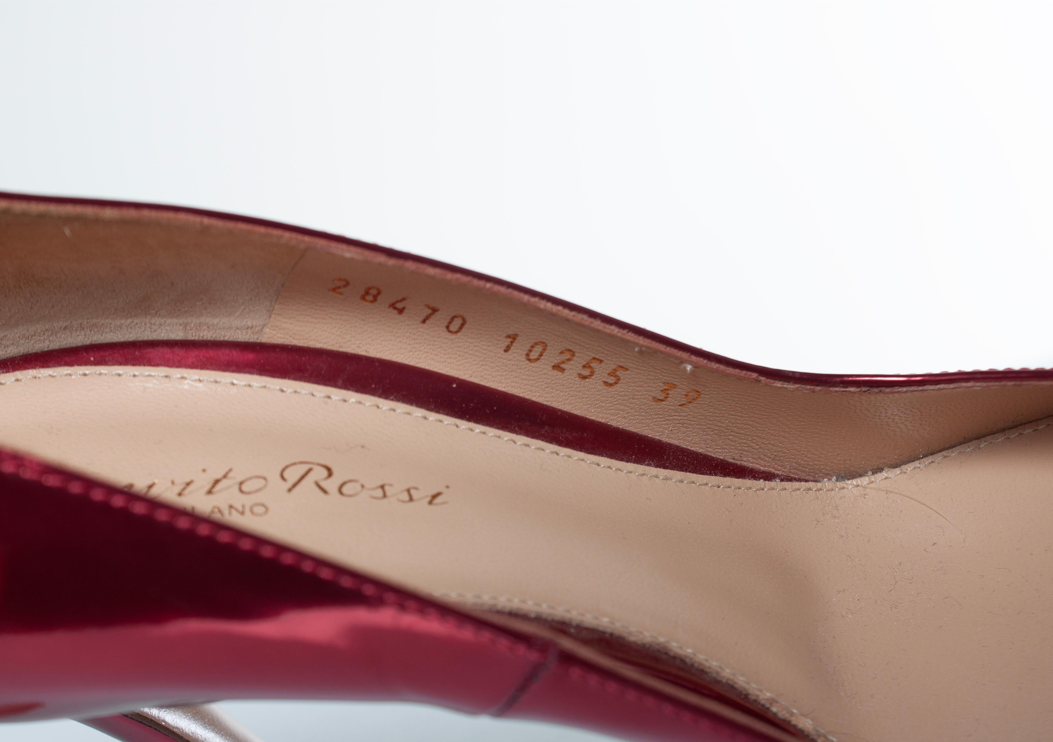 Gianvito Rossi, Mirrored red leather pumps For Sale 3