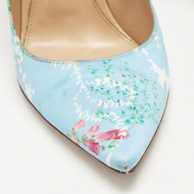 Gianvito Rossi Lisa Ponker Pumps aus Stoff mit mehrfarbigem Blumendruck und Stoff, Lisa Ponker, Größe 39 im Angebot 2