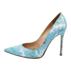 Gianvito Rossi Multicolor Floral Print Fabric Lisa Ponker Pumps Size 39