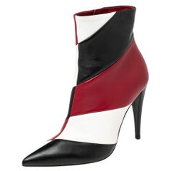 Gianvito Rossi Multicolor Leather Patchwork Ankle Boots Size 38