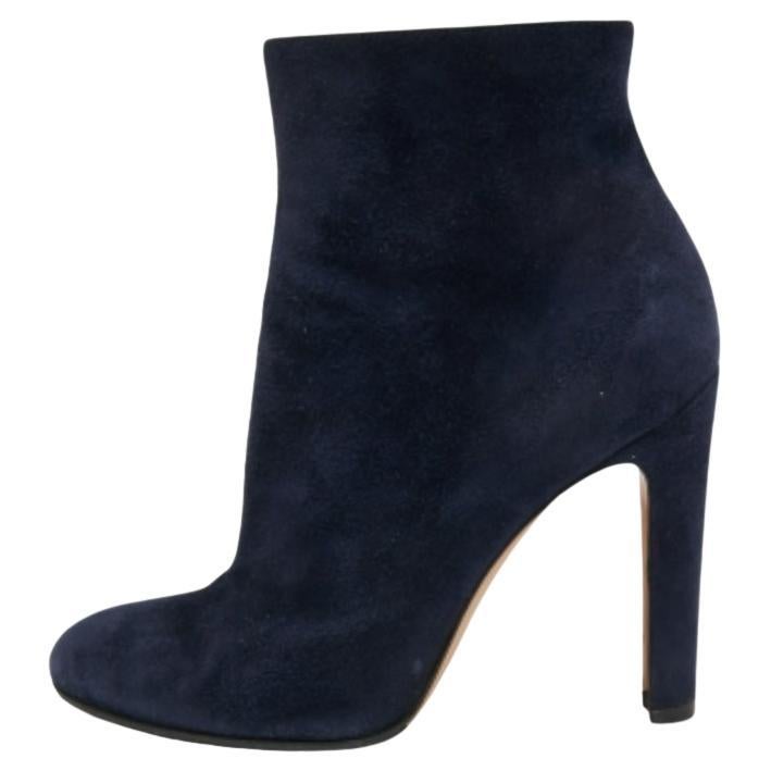 Gianvito Rossi Botines de ante azul marino Talla 37 en venta