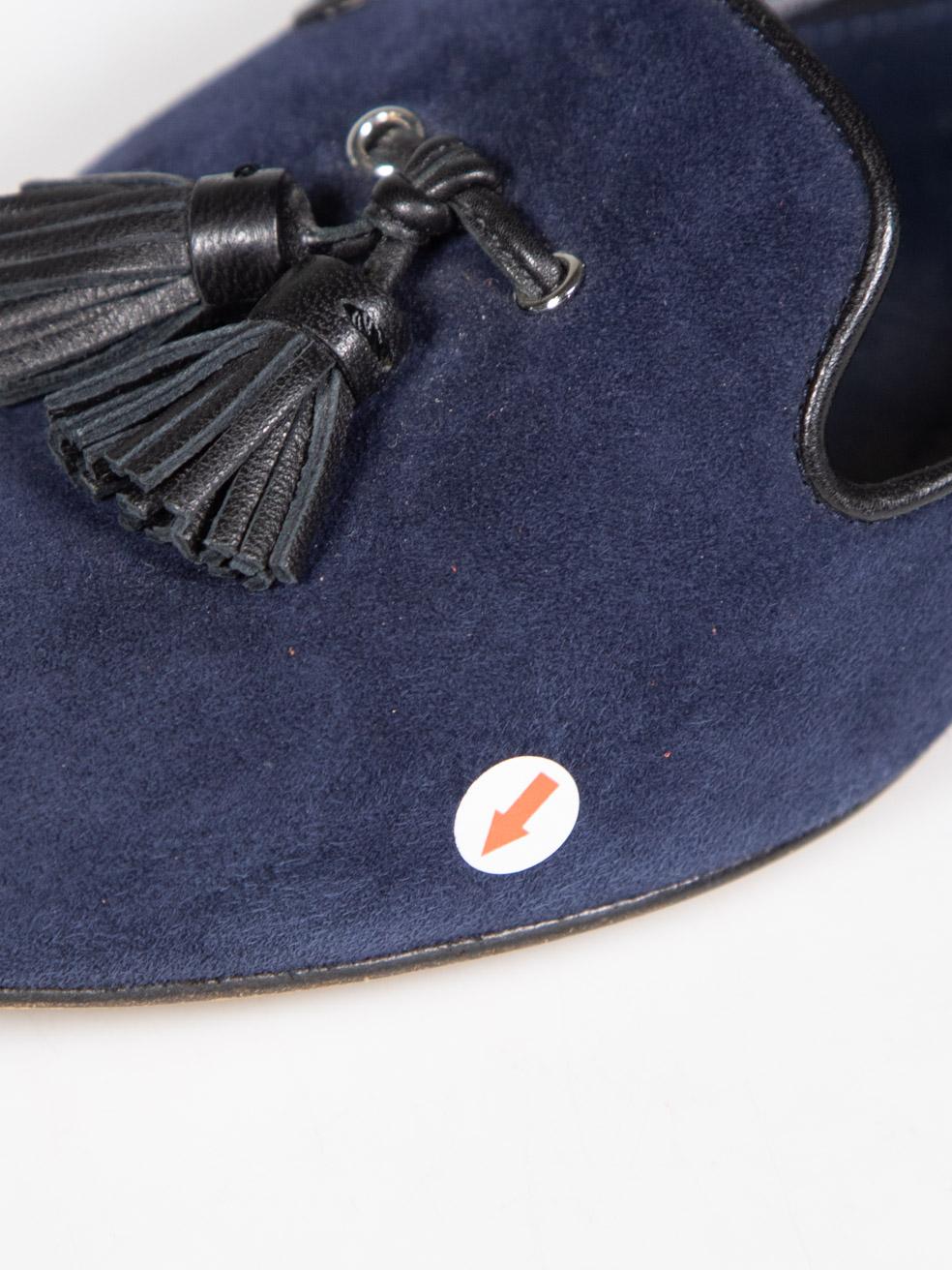 Gianvito Rossi Navy Suede Point Toe Flats Size IT 39 en venta 4