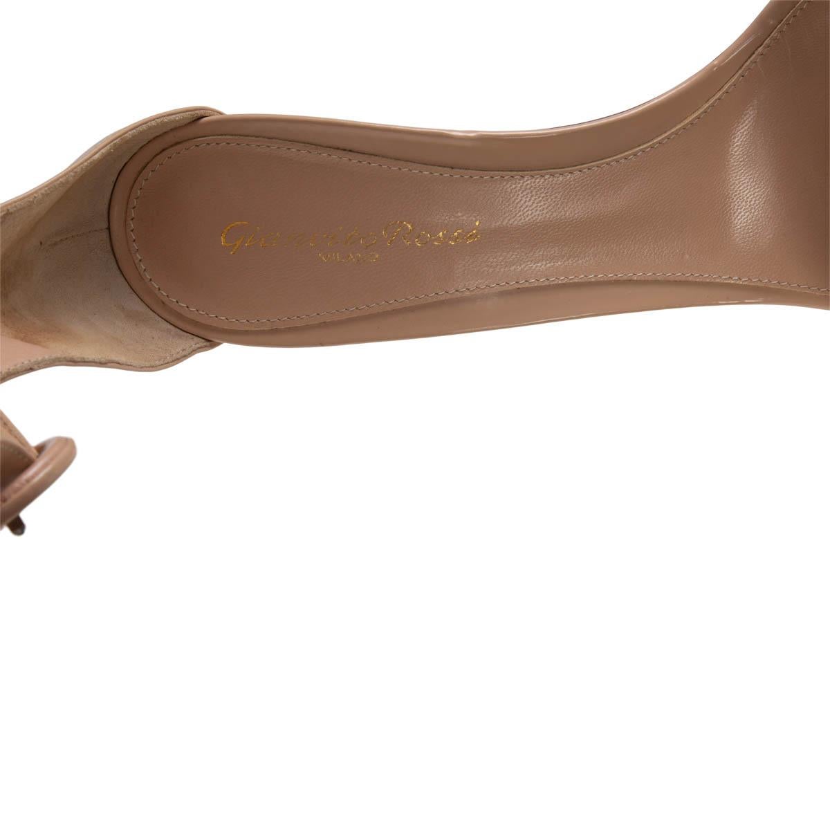 Women's GIANVITO ROSSI nude leather PORTOFINO 85 Sandals Shoes 38