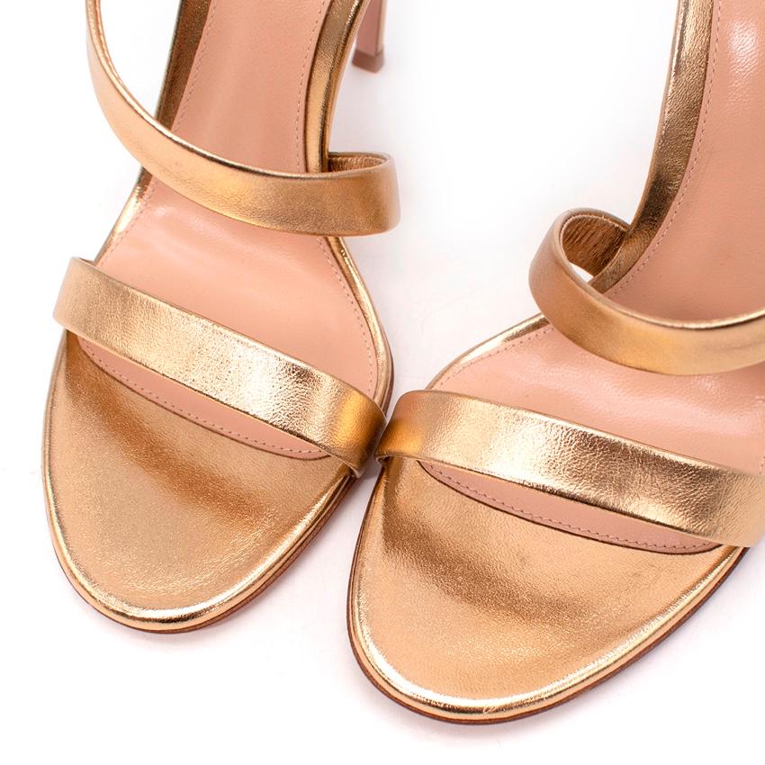 Gianvito Rossi Opera 105 Metallic Leather Sandals In Excellent Condition For Sale In London, GB