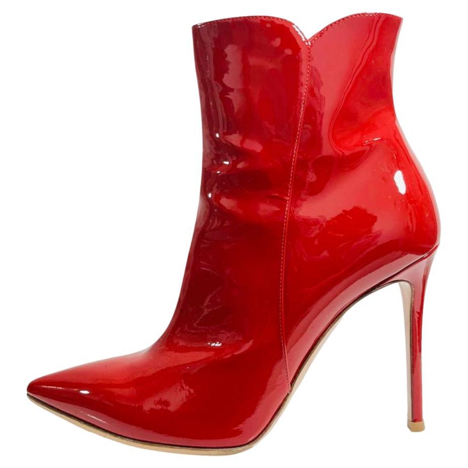 Gianvito Rossi Patent Leather Ankle Boots For Sale