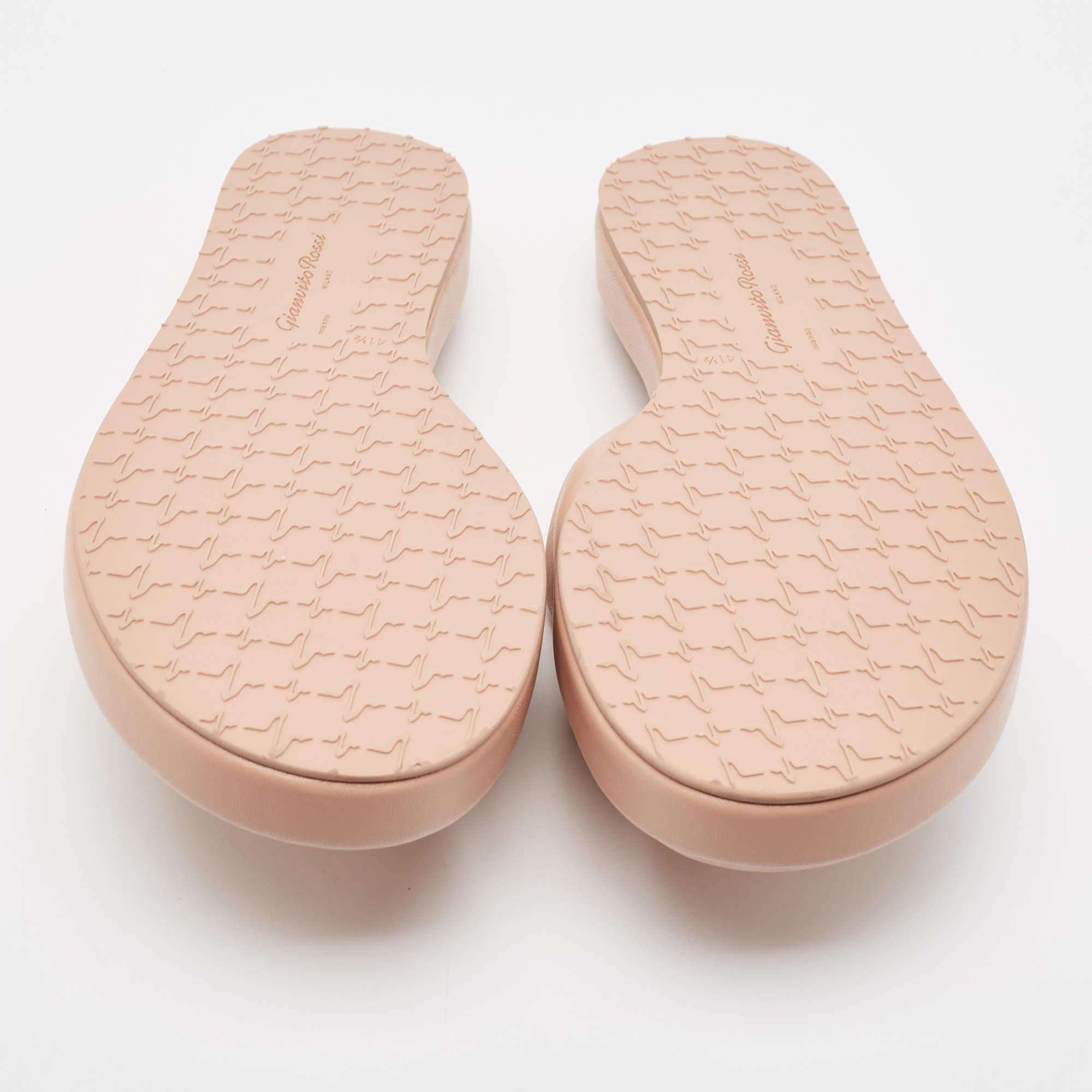 Gianvito Rossi, pelle rosa, Alima Slide Flats 41,5 in vendita 1