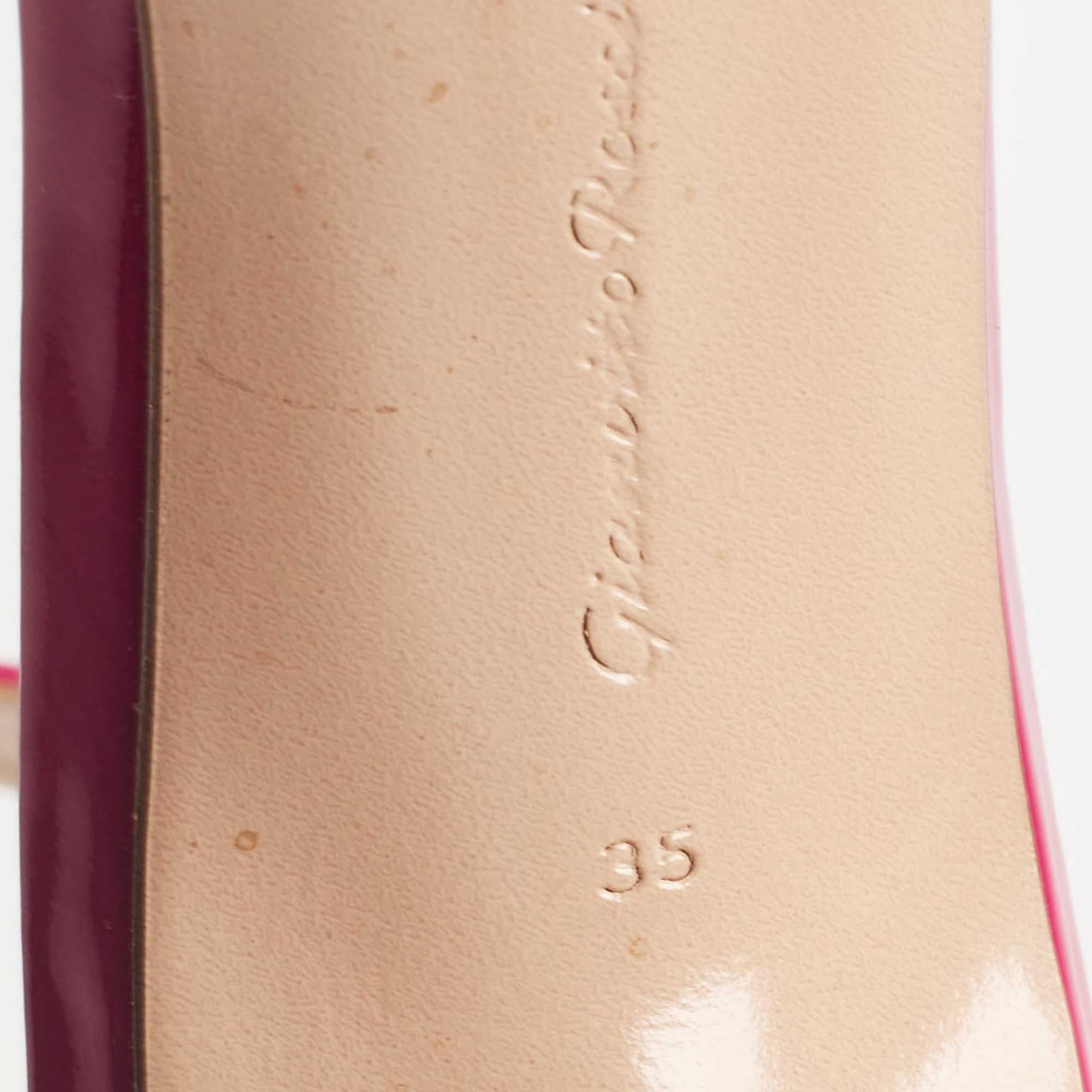 Gianvito Rossi Pink Patent Leather Portofino Ankle Strap Sandals Size 35 For Sale 4