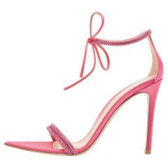 Gianvito Rossi Sandali Montecarlo impreziositi in raso rosa misura 39