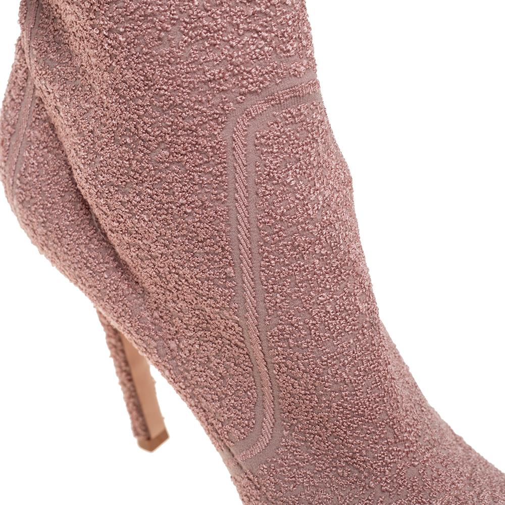 Donna Gianvito Rossi - Stivaletti in tessuto elasticizzato rosa misura 40,5