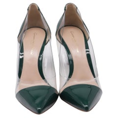 Escarpins « Plexi » de Gianvito Rossi en PVC vert et cuir verni