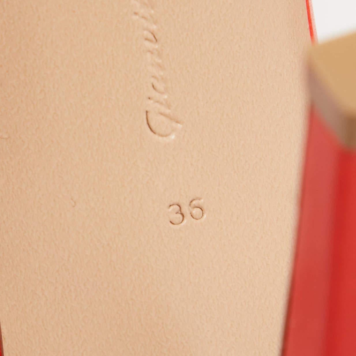 Gianvito Rossi - Sandales Manilla en cuir rouge coquelicot, taille 36 en vente 3