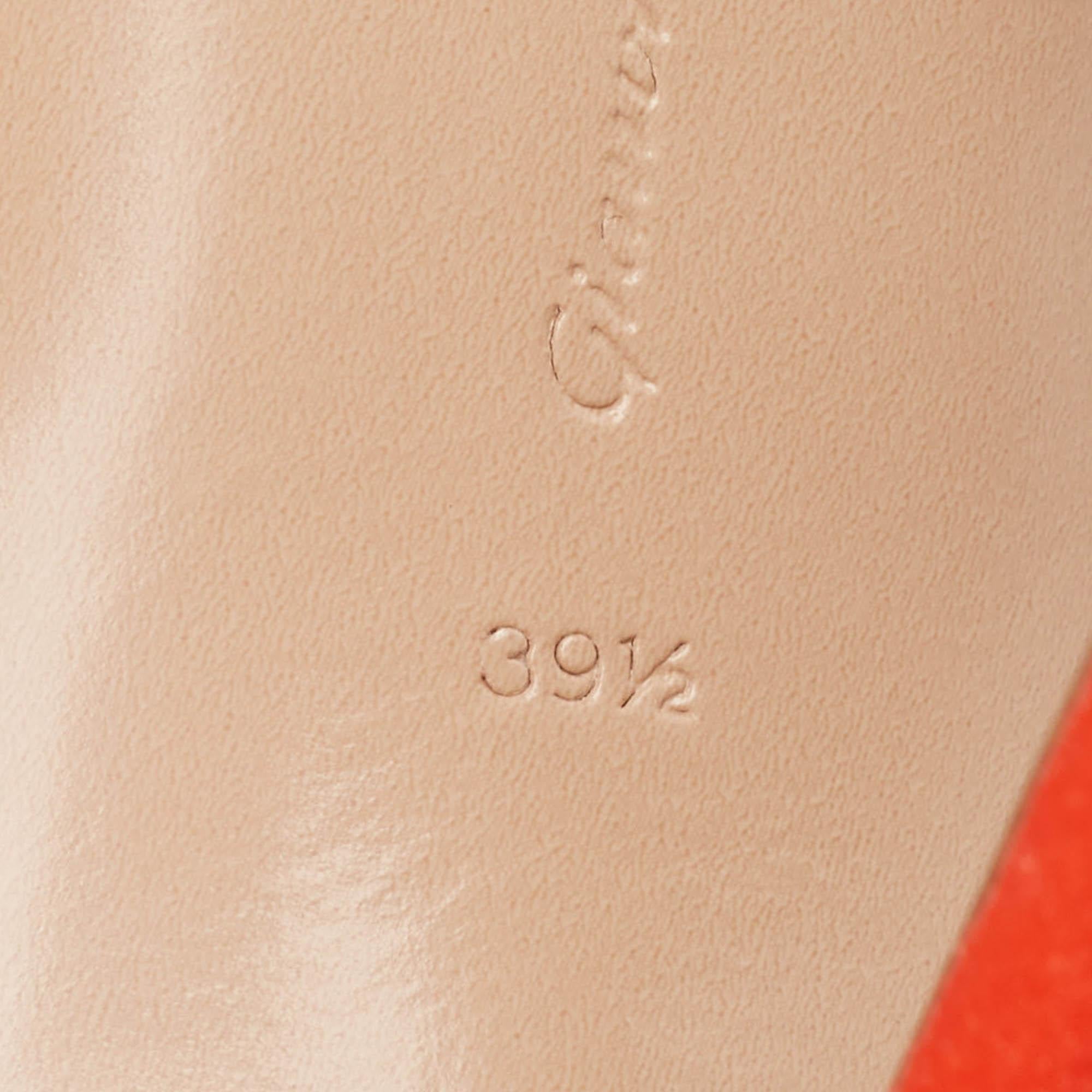 Gianvito Rossi Poppy Red Velvet Embellished Britney Sandals Size 39.5 For Sale 3