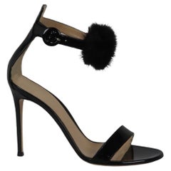 Gianvito Rossi Portofino Fur And Patent Leather Sandals Eu 38.5 Uk 5.5 Us 8.5