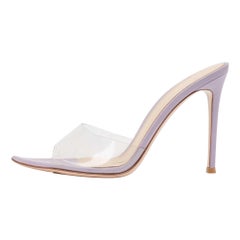 Gianvito Rossi Purple PVC and Leather Elle Slide Sandals Size 37