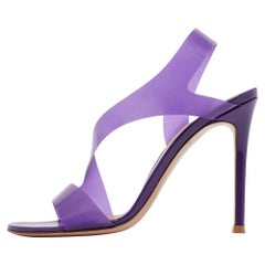 Gianvito Rossi Purple PVC Metropolis Sandals Size 36