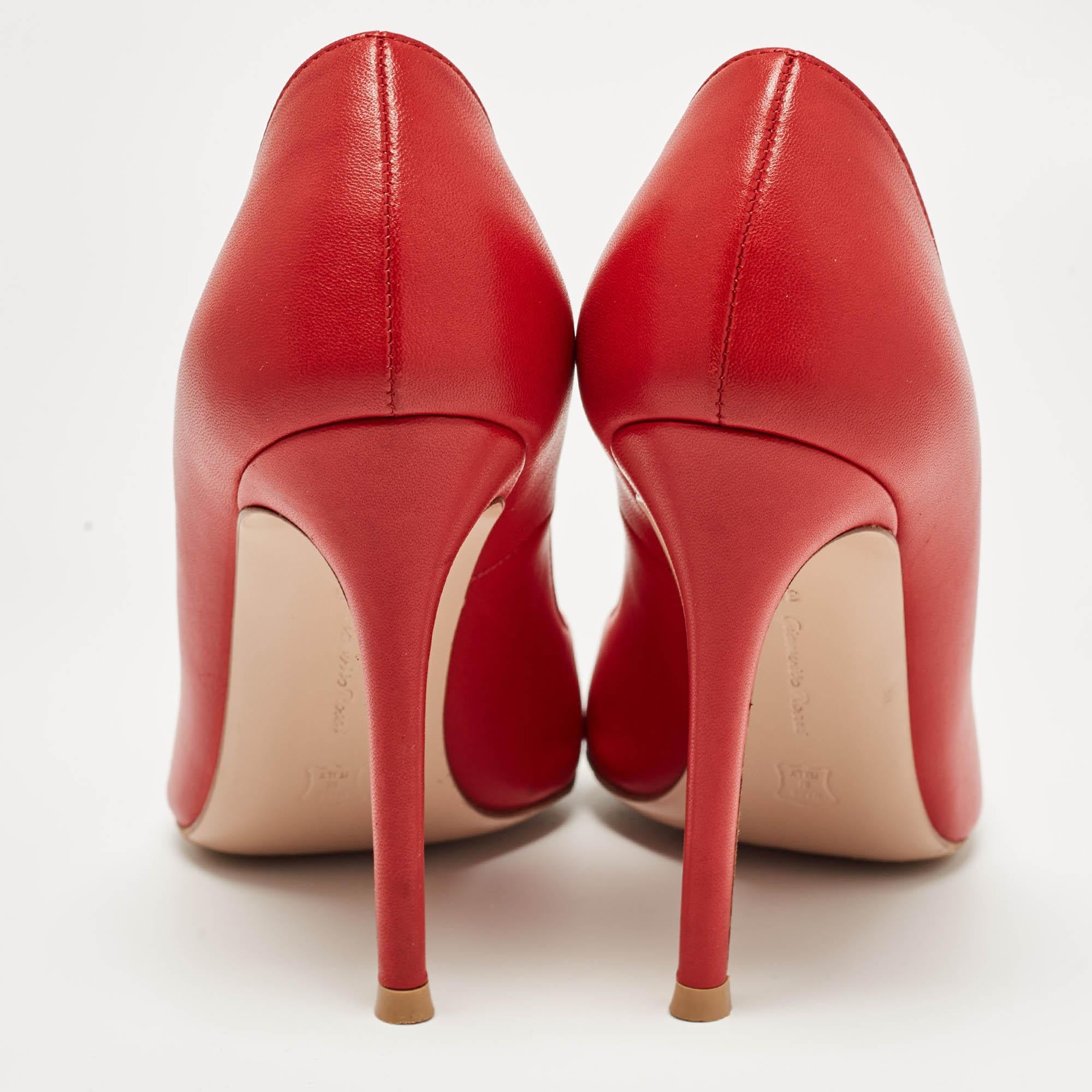 Gianvito Rossi Red Leather Gianvito Pumps Size 36 1