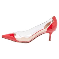 Gianvito Rossi escarpins en plexiglas verni rouge et PVC taille 38,5