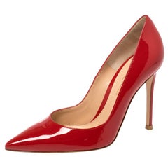 Gianvito Rossi Red Patent Leather Gianvito Pointed Toe Pumps Size 36