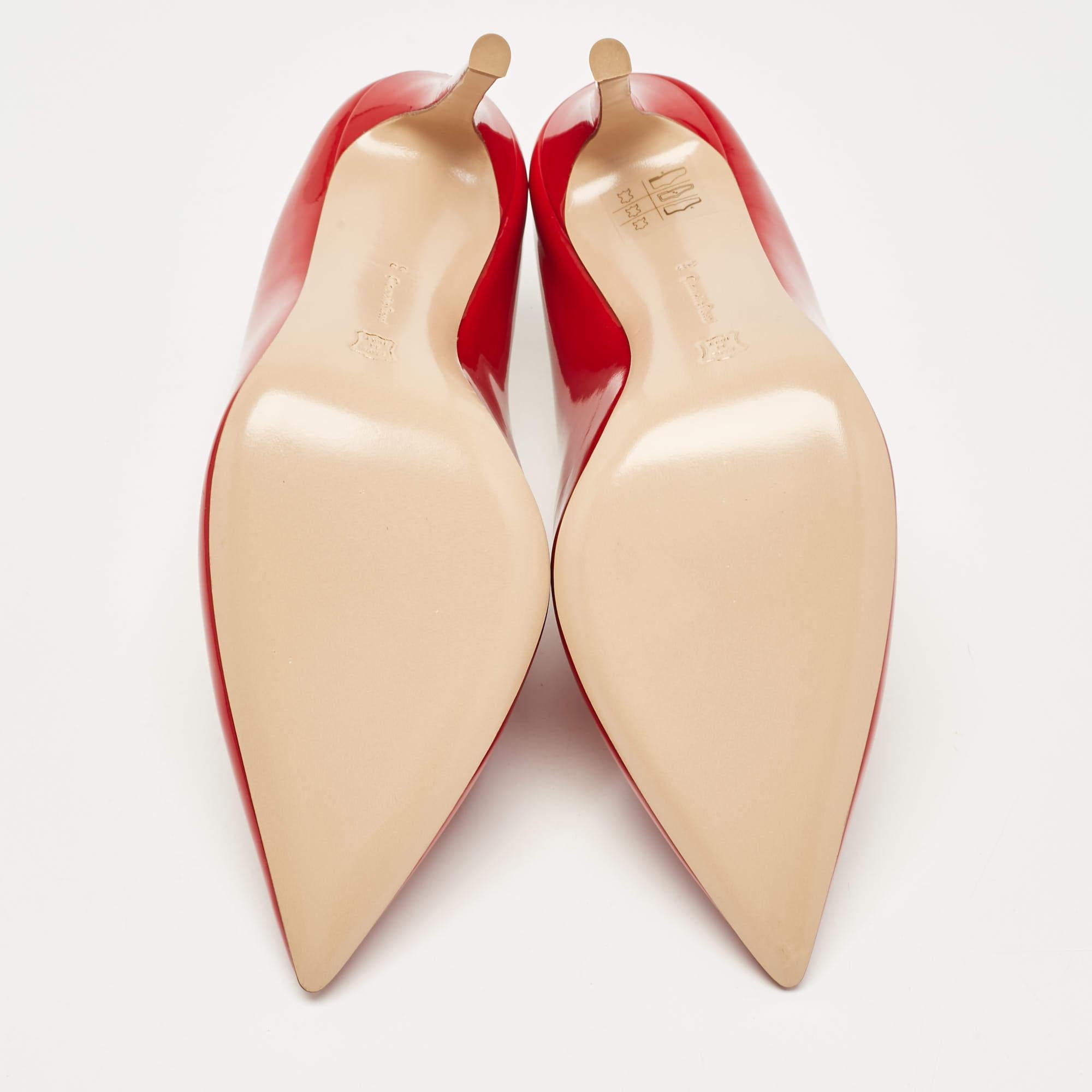 Gianvito Rossi Red Patent Leather Nova Mules Size 39 For Sale 2