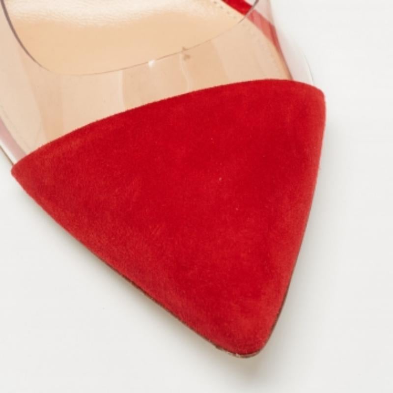 Escarpins Gianvito Rossi en daim rouge et PVC Gianvito 105 Taille 38 Pour femmes en vente