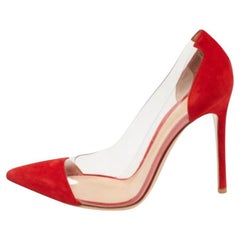 Escarpins Gianvito Rossi en daim rouge et PVC Gianvito 105 Taille 38