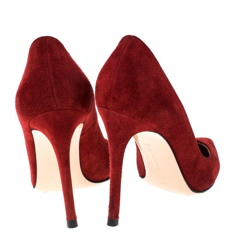 Gianvito Rossi Red Suede Pointed Toe Pumps Size 36 1