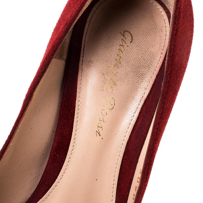 Gianvito Rossi Red Suede Pointed Toe Pumps Size 36 2