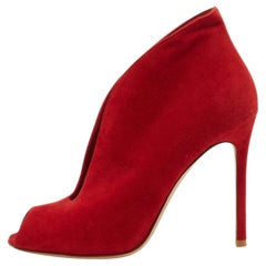 Gianvito Rossi Red Suede Vamp Pumps Size 38