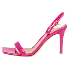 Gianvito Rossi Ribbon Buckle Patent Leather Sandals