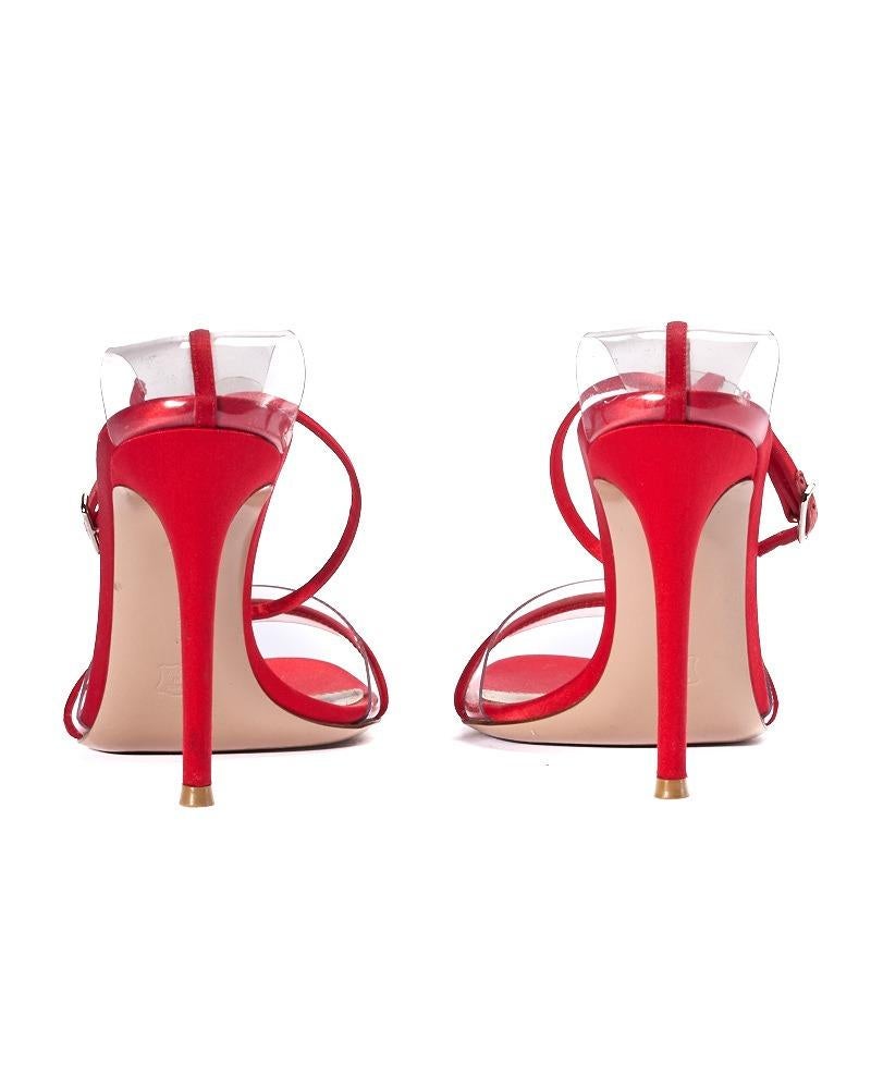 Gianvito Rossi Sandalia String Satén Rojo en Bueno estado para la venta en Torre Del Greco, IT